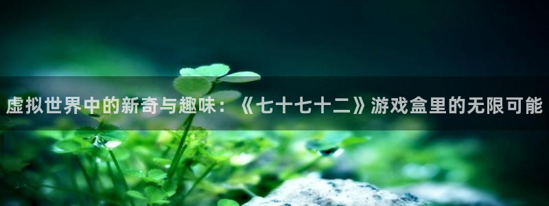 杏鑫代理注册：虚拟世界中的新奇与趣味：《七十七十二》游戏盒里